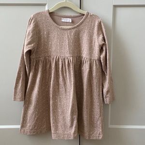 Jamie Kay 4T Prairie Dress - Pale Pink w/ Cream & Brown Floral print